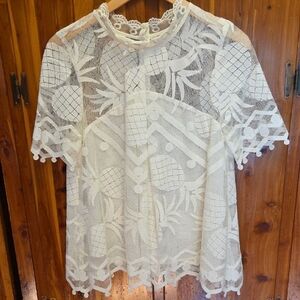 HD in Paris Cream Lace Blouse